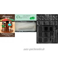 Cybrtrayd"Tic Tac Toe" verschiedene Schokolade Form mit Chocolatier 's Bundle inkl. 25 Cello Taschen und 25 silber Twist Ties