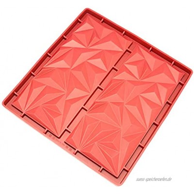 Freshware Silikon-Form Schokolade-Form für Schokoriegel Protein-Riegel und Energieriegel Diamanten Pause-Apart 2-Cavity rot