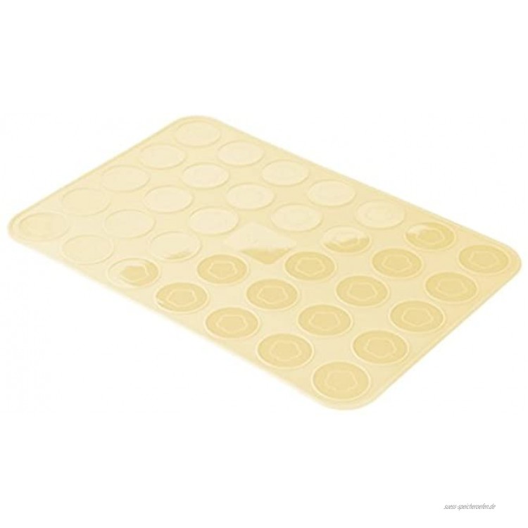 Zenker Macarons-Backmatte Patisserie Perfekt für kleine Kekse und Coockies Silikon-Backform Farbe: Creme Menge: 1 Stück