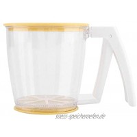 Broco Hand-Cup Mehlsieb Sieb Pulver Mesh Sieb Backzubehör Werkzeuge Cup-Stil Handkurbel Mehlsieb Bagger Shaker mit Deckel