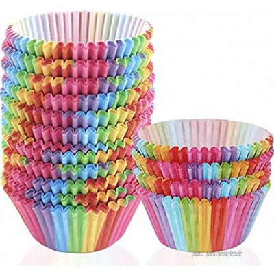 KEKU Rainbow Cupcake Paper Cupcake Box Cake Cup Suitable for Wedding Party Birthday 200 Cups