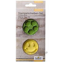 Birkmann 1010731110 Stempel-Set Smiley und Fussball 2-teilig Kunststoff Grau 5 x 3 x 2 cm Silikon grün gelb 7 x 7 x 0.5 cm