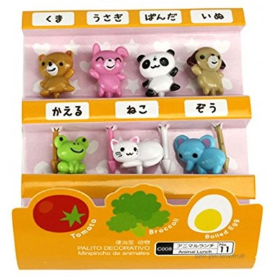Daiso 7 Stück Süße japanische Essenspieße für Kinder Bento Box Mittagessen Dekoration Animal Designs by AMETSUS