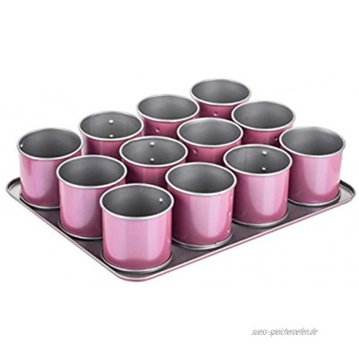 Zenker creative studio 12er Mini-Törtchen-Backblech Cupcake Backform Minikuchenform mit Antihaftbeschichtung Kuchenform für kleine Kuchen kreatives Backen Farbe: rosa silber Menge: 1 Stück