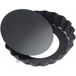 10cm Klein Tarteform mit Hebeboden Mini Tartelette Förmchen Gute Antihaftbeschichtung Tarte Backform Set von 6-Black