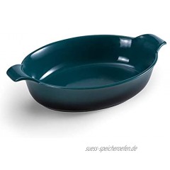 Jemirry Keramik-Backform im Retro-Stil ovale Keramik-Backform für Ofen Kochen Huhn Backen Beilagen für Bankett und den täglichen Gebrauch dunkelgrün