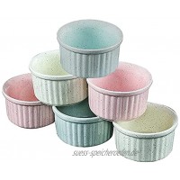Mblife® 3,5 Zoll Soufflé Förmchen aus Keramik Förmchen für Muffins Cupcakes Creme Brulee 6er Und 12 Set Auflaufform 180 ML Farbig 12 ER