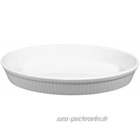 Seltmann Weiden 001.104601 Lukullus Backform Ofenform Quicheform oval 24x15 cm Porzellan weiß