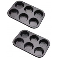 Tebery 2 Stück Muffinform 6er Backblech antihaft für Muffins Muffin Backform mit Wärmeleitung Kuchenform ca.: Ø 6,5 cm