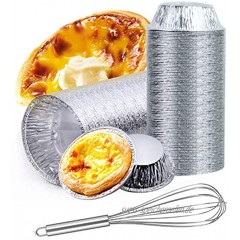 WJMY 200 Stück Egg Tart Form Einweg Aluminiumfolie Tassen Egg Tart Mold Pasteis de Nata Förmchen Ei Torte Form