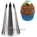 KBstore 5-teiliges Spritztüllen-Set – ideal für Zuckerguss-Tüllen aus Edelstahl für Cupcakes Gebäck Kuchendekoration Nr. 8 2