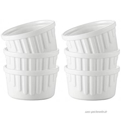 AWYGHJ 4,5 Unzen Porzellan-Auflaufförmchen 6er-Set weiße Keramikofen-Auflaufförmchen passend für Souffle Creme Brulee kleine Schüsseln-Auflaufförmchen zum Backen und Eintauchen von Saucen