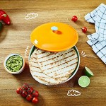 Uno Casa Keramik Tortilla Wärmer – Servieren Sie Tortillas zur Party oder Fiesta zu Hause geeignet als Pfannkuchen und Chips Aufbewahung- sicher für den Einsatz in Mikrowelle und Ofen – 22cm