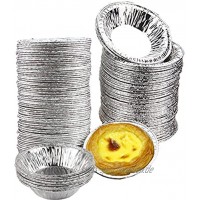 Ciaoed 50 PCS Egg Tart Form Einweg Aluminiumfolie Tassen Backen Muffin Tin Mould Runde Ei Tart Dosen Form
