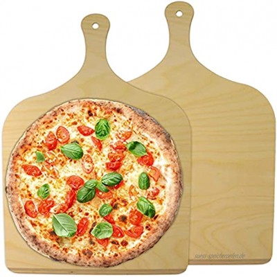 Pizzaschieber und Pizzaschaufel aus Holz und Pizzabrett für Grill und Backofen Pizzastein 2 Stück
