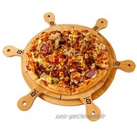 Pizzaschaufel aus Bambus 7 Stück Pizza-Zubehör rund 25,4 cm mit 6 dreieckigen Pizza-Spateln