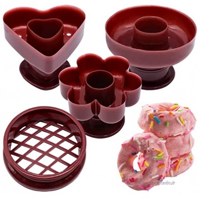 Fahibin Donut Schimmel Kunststoff Donutform DIY Backen Donut Form Kuchen Fondantform 4 Stück