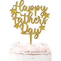 Happy Father's Day Acryl Cake Topper Dad Daddy Schwarz Blau Gold Silber Glitzer 20 Farben Gold Sparkle