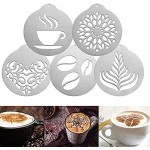 DIY Kaffee Kaffeeschablonen aus Edelstahl Kaffee-Kunst-Schablone Kaffee Vorlagen Kaffeeschablonen Süße Cappuccino-Schablonen für Puderzucker Salz Kakao