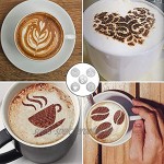 DIY Kaffee Kaffeeschablonen aus Edelstahl Kaffee-Kunst-Schablone Kaffee Vorlagen Kaffeeschablonen Süße Cappuccino-Schablonen für Puderzucker Salz Kakao